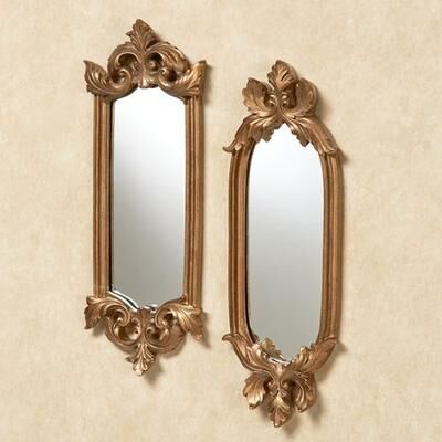 Touch of Class Felissia Accent Wall Mirrors Satin Gold Set of Two, Set of Two, Satin Gold