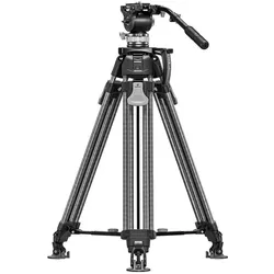 Leofoto LVF-163C + BV-15 Videostativset (Carbon, Metall), Stativ, Schwarz