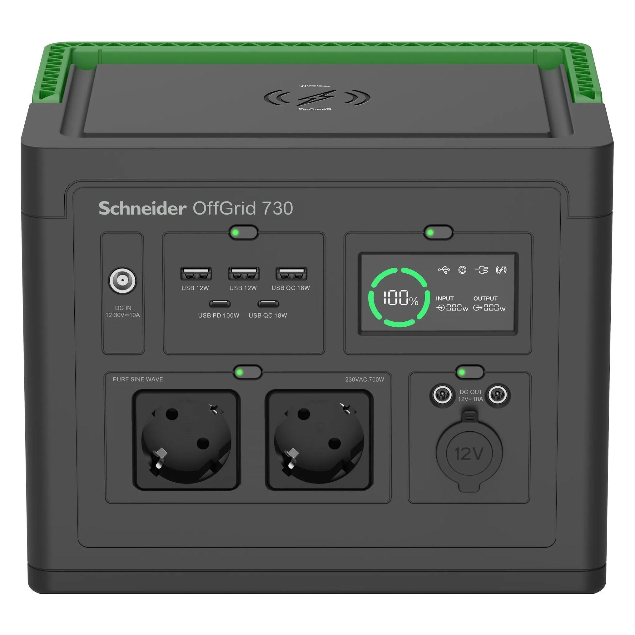 APC Schneider OffGrid Portable Power Station 730 738Wh Lithium-ion 2 Schuko Sinewave (738 Wh, 6.40 kg) (PPS730-GR)