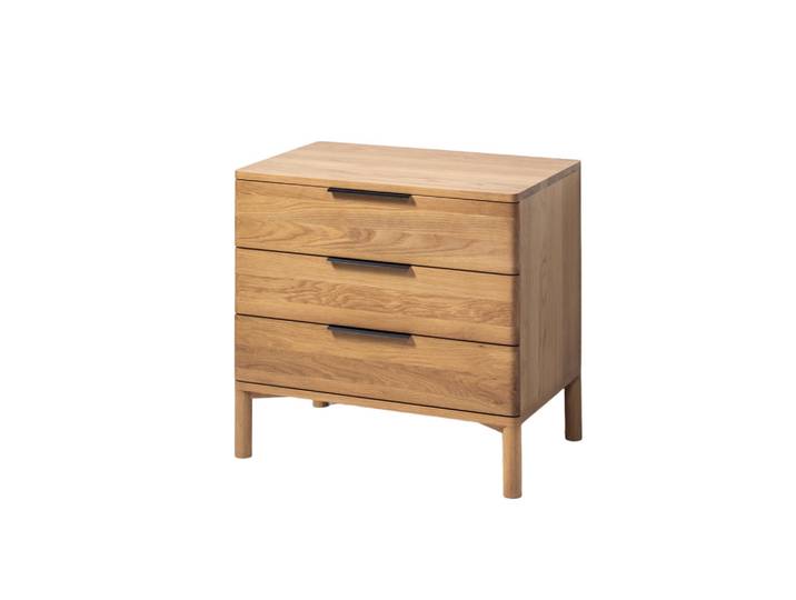 Woodek Kommode Harry, Natur Massiveiche, Beige, Holz, Echtholz,Eiche, 70x68x45 cm, Kleinmöbel, Kommoden, Kommoden
