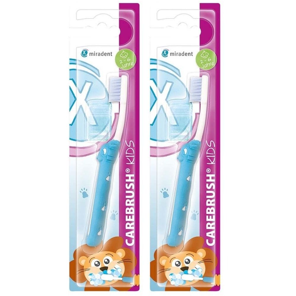 Miradent Carebrush Kids Zahnbürste 2-6 Jahre blau 2x 2x1 St