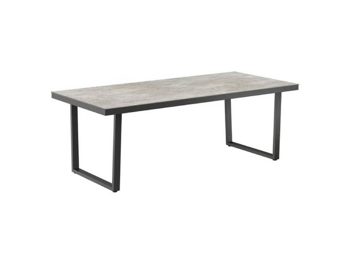 OUTLIV. Gartentisch 220x100cm Edelstahl/Dekton Dunkelgrau Hellgrau