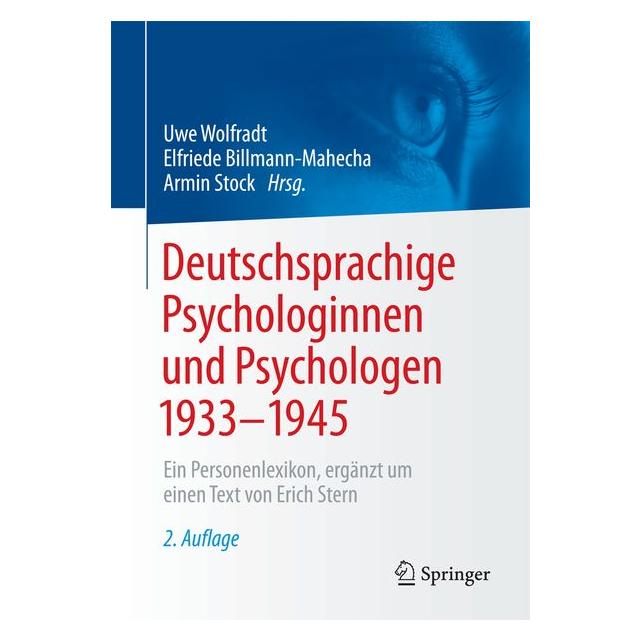Springer Deutschsprachige Psychologinnen und Psychologen 1933-1945 (Deutsch, Softcover, Armin Stock, Elfriede Billmann-Mahecha, Uwe Wolfradt) (55865169)