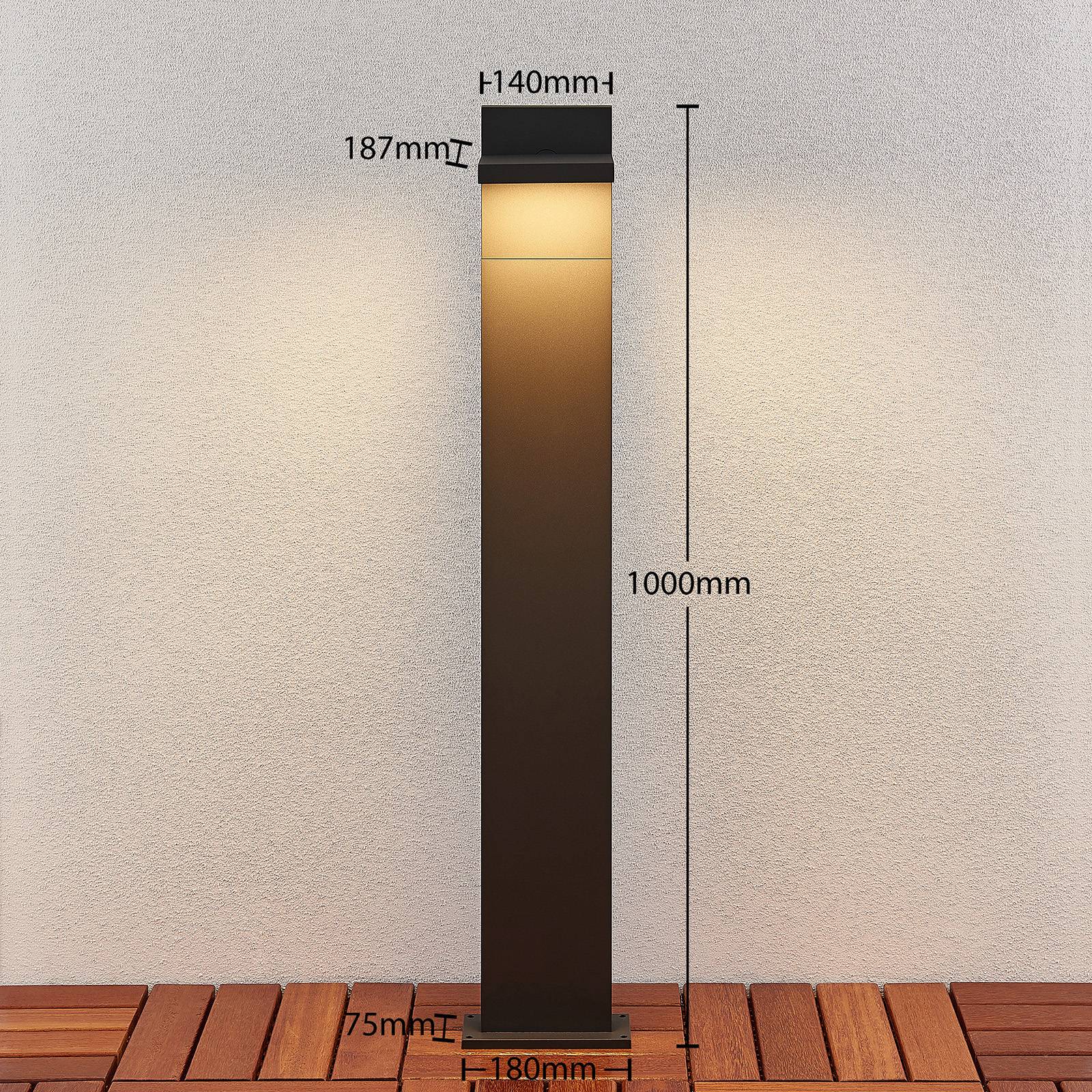 LED Pathway Light Silvan Lucande, Black, Aluminium, Modern, Outdoor lights