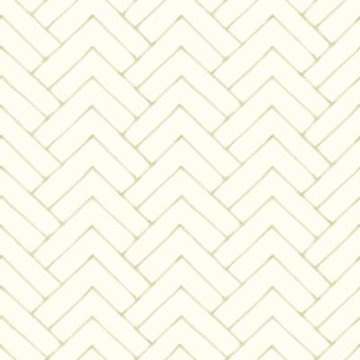 Chesapeake Oswin Light Yellow Tiered Herringbone Wallpaper