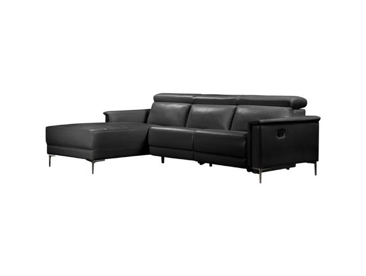 Lund-3 Places 1 Fauteuil Inclinable à Gauche Manuel En Pu Noir