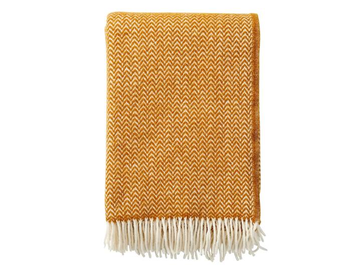 Klippan Yllefabrik Plaid en laine Chevron Caramel