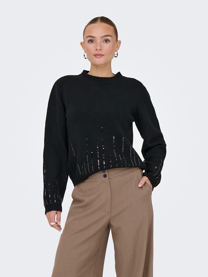 JDY Pullover in Schwarz - L
