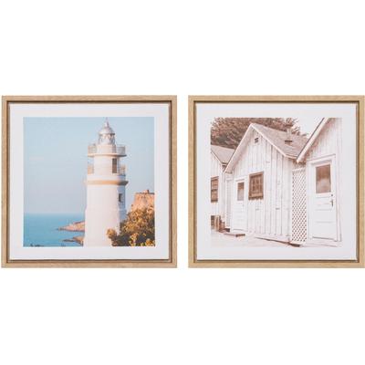 Bild mit Rahmen CREATIV HOME "Deko-Bild Sights", farbe rahmen: natur, farbe bild(er): bunt, B:25cm H:25cm T:2,5cm, Bilder, mit schönen Motiven