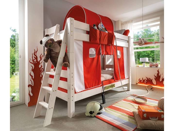 Feuerwehr Etagenbett SAMMY aus massiver Kiefer – 3%-Vorkasse-Rabatt