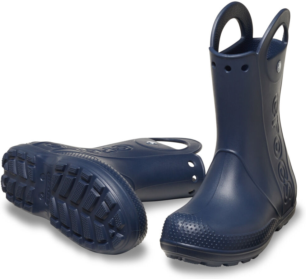 Gummistiefel CROCS "Toddler Handle It Rain Boot", Baby, Gr. 23, blau (navy), Croslite™, Schuhe Gummistiefel, Regenstiefel, Matschstiefel mit reflektierenden Logos