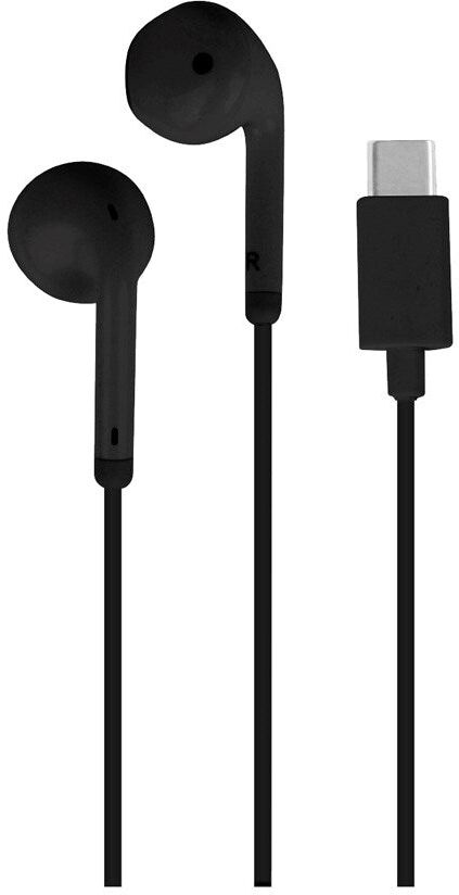 Puro Stereo Earphones med USB-C Stik – Perfekt til Opkald og Musik - Sort