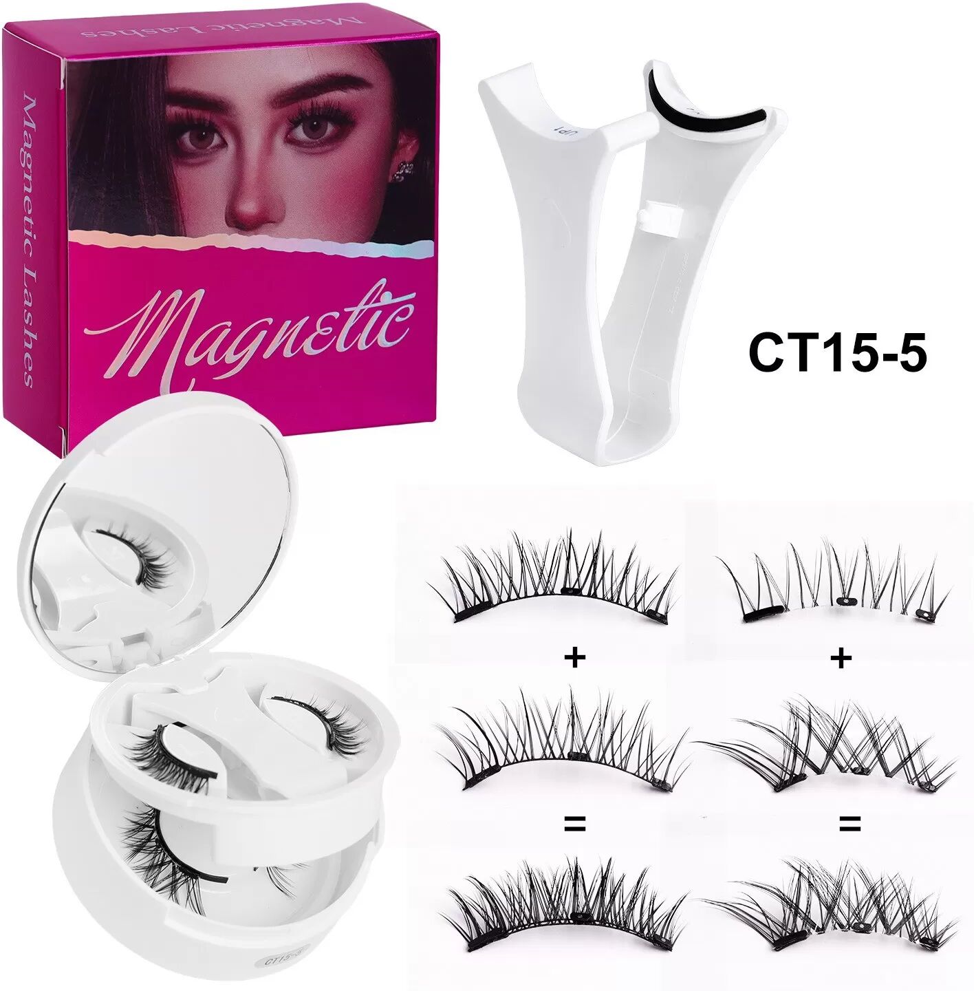 INF Magnetische Wimpern 2 Paare - Schnelle Anwendung, Komfortabel und Wiederverwendbar