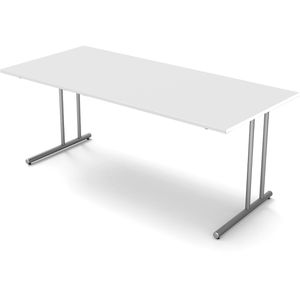 Kerkmann Schreibtisch start up 4341, weiß / silber, 180 x 75 x 80 cm