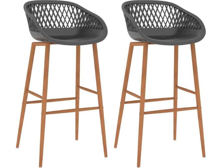 vidaXL - Barstoelen - 2 - st - grijs