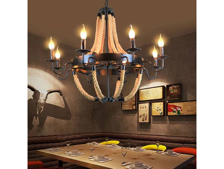 Lampe suspendue LED en corde de designer italien créatif, pour restaurant, café, chambre, maison d'hôtes, lustre, décoration d'hôtel, luminaire