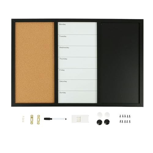 Relaxdays 3in1 combitafel met whiteboard en prikbord, meerkleurig, B: 90 cm, H: 60 cm, D: 60 cm