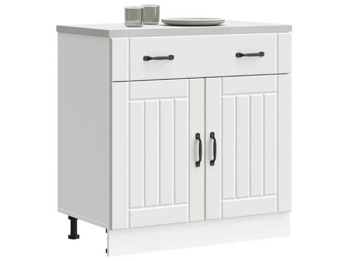 Meuble cuisine charge 65 kg Design Moderne Armoire de cuisine - Lucca blanc - bois d'ingénierie 734602