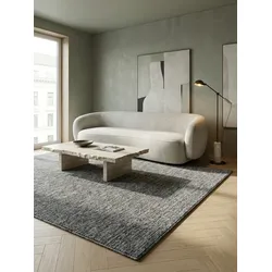 Teppich Kurzflor AMMER in Grau, einfarbig, 160 x 230 cm