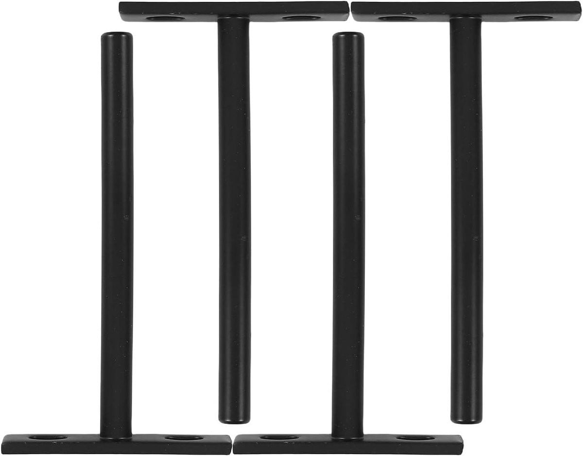 Set van 4 onzichtbare plankdragers voor zwevende planken - Zwart