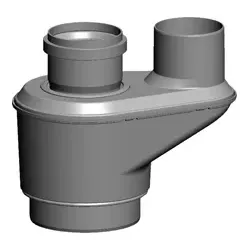 Wolf Anschluss-Adapter C53 DN80x80x125 Abgasleitung-Schacht u. Zuluft-Außenwand