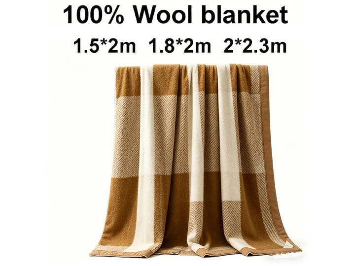 Couverture 100% laine 1,5*2/1,8*2/2*2,3m, couverture polaire, couette chaude pour dormir, couvertures en laine pour l'hiver, literie pour adultes et enfants, camping