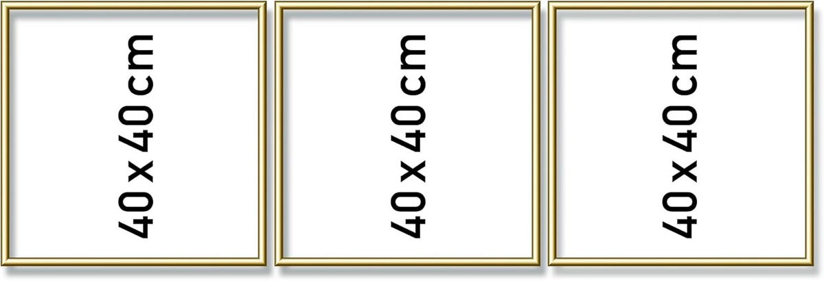 Aluminium Triptychon Frame Goudglanzend voor Schilderen op Nummer B/D/H: 120 x 40 cm