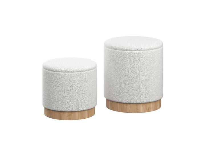 Hocker Teddy DASSEL 2er Set weiss