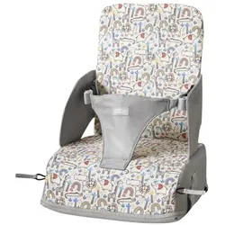 Nuby, Hochstuhl, Kindersitzerhöhung – – Safari – 3-Punkt-Gurt – ab 6 Monaten – Beige (Tischsitz)