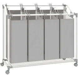 WÄSCHEKORB Metall Oxford-Stoff Grau