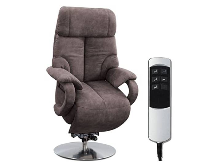 CAVADORE Istanbul Fauteuil TV avec releveur et Fonction Relax à réglage électrique 2 Moteurs E Gris 80 x 115 x 79 cm