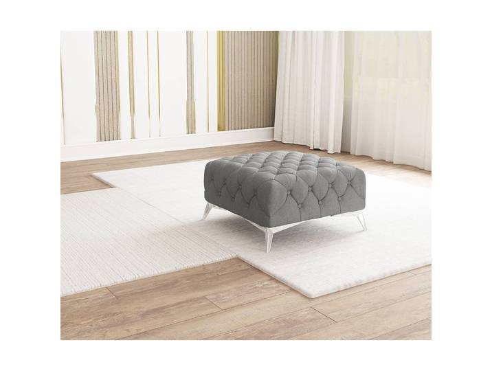 Repose-pieds I 80cm Gris Microfibre Enza: Gris