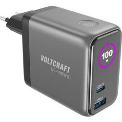 VOLTCRAFT UC-100W01 USB Ladegerät 1x USB-A, 2x USB-C® USB PD Schwarz GaN, USB Power Delivery (USB-PD), Schnellladegerät VC-17776055