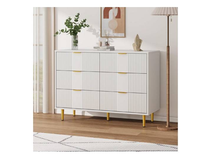 GarveeMore Kommode mit 4/ 5 / 6 Schubladen Sideboard Komodenschrank Schubladenschrank