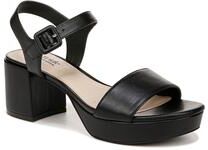 Women's Rhythmn Heeled Sandals by LifeStride in Black Faux Leather (Size 6 M)