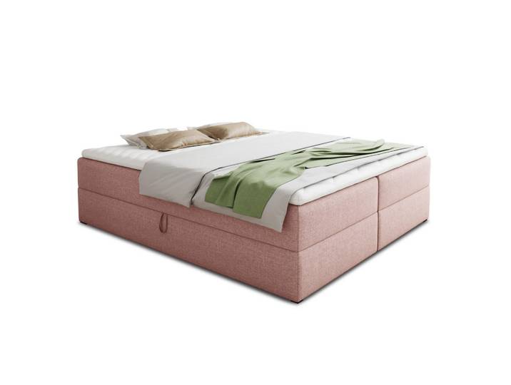 Sofnet Boxbett Base - 160x200 - pink (Inari 52, Webstoff), Pink, H3, Rechteckig, 160x200 cm, Schlafzimmer, Betten, Boxspringbetten