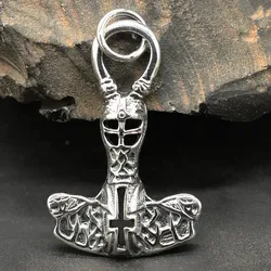 Drachensilber Thors Hammer Kreuz Schmuck Anhänger aus Silber 925 - Silber