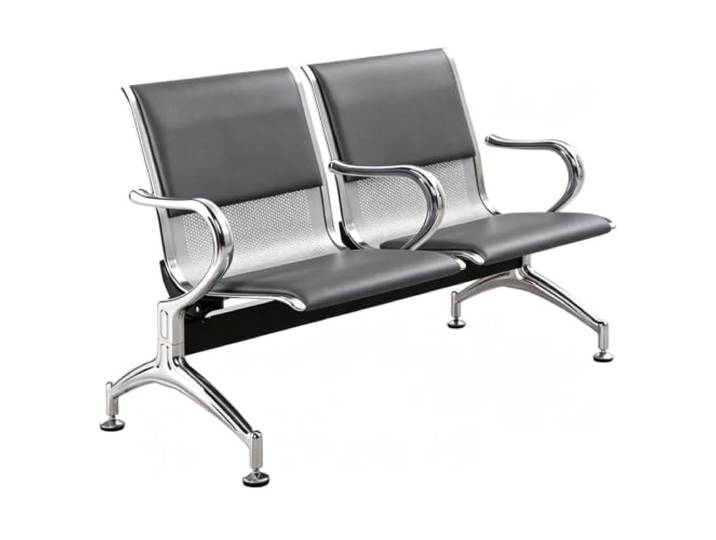 YPIOUREN Stuhl Esszimmer, Wartezimmer Stühle, Wartebank Weiches Sitzkissen, Belastbar Bis 100 Kg, Kratzfester Bodenschutz(Gray)