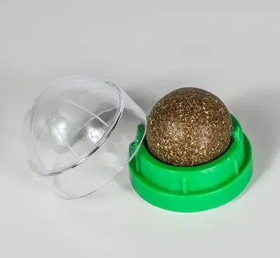 Happy Pet Pantry Wall Mounted Natural Catnip Ball Toy For Indoor Cats green