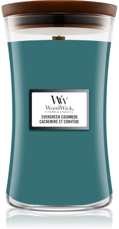 Woodwick Evergreen Cashmere bougie parfumée avec mèche en bois 610 g