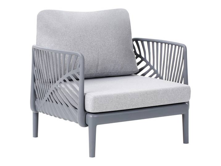 Beliani Sessel Hellgrau Saturnia, Kunststoff, 68x78x68 cm, Wohnzimmer, Sessel, Polstersessel