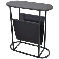 LOFT42 Frits Beistelltisch mit Zeitschriften- oder Zeitungsständer - Metall - Mattschwarz - 50x20x55