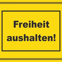 HB-Druck Freiheit aushalten Aufkleber mit Text gelb-schwarz A4 (210x297mm)