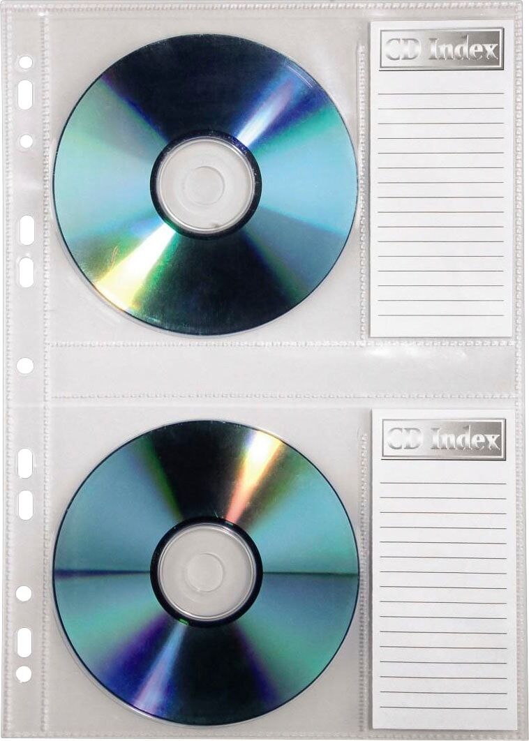 Hama CD-Hülle "CD-Ordnerhüllen, DIN A4, Folie zum einsortieren, Schutzhülle", transparent, CD, Hüllen, CD-Hülle