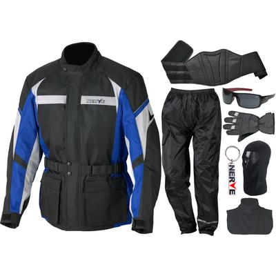 Motorradkombi NERVE Gr. L, blau, Overalls, Herren, L, N-Gr, Obermaterial: 100% Polyester. Innenseite: 100% Polyester