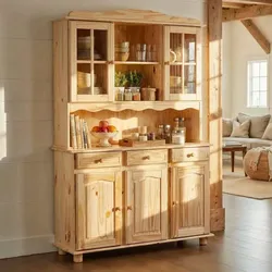 Landhaus Buffetschrank aus Kiefer Massivholz Stauraum