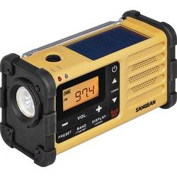 Sangean MMR-88 Outdoorradio UKW, MW Notfallradio Akku-Ladefunktion, Taschenlampe, wiederaufladbar, Solarpanel, Handkurbel Schwarz, Gelb A500558