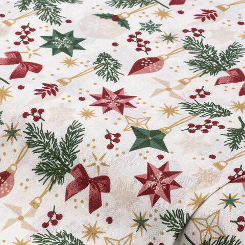 Baumwollstoff X-Mas Country "Sina", creme-color