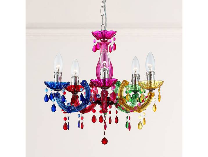 Lustre Cuimbra - Type D Ø 44cm Multicolore Matériau : Métal, Matière plastique Surface en métal : Laqué Type de matière synthétique : Verre