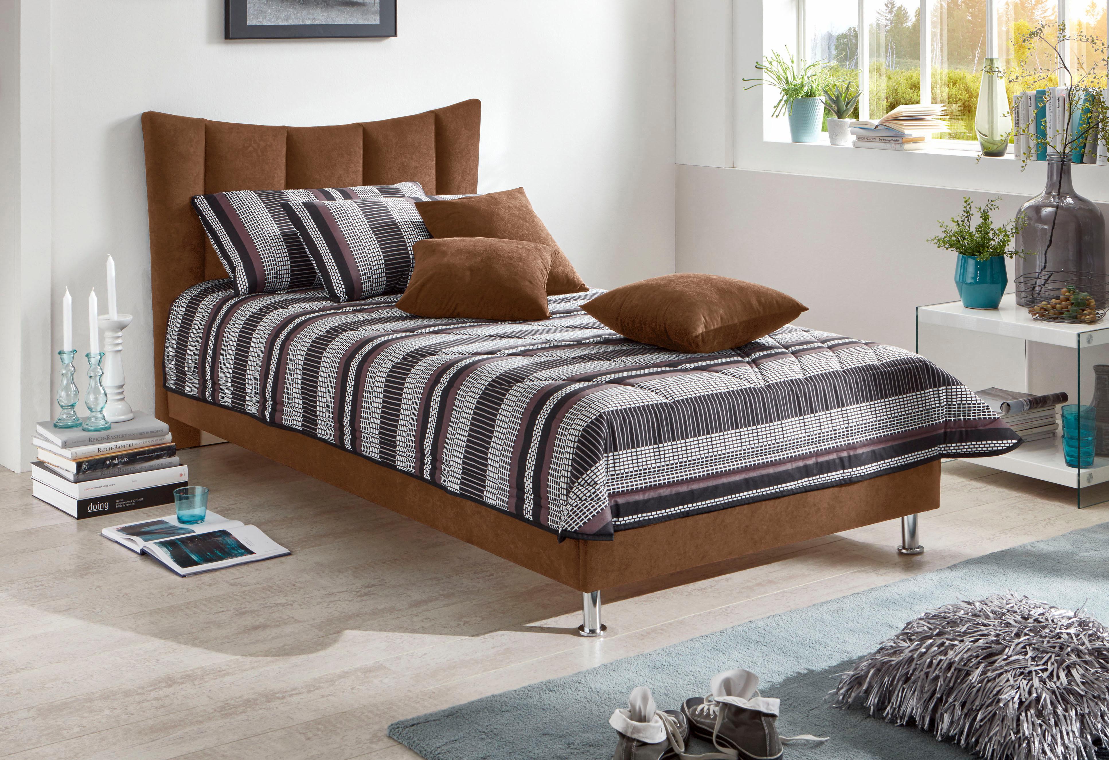 Westfalia Schlafkomfort braun Liegefläche Länge B: 200cm x 100cm, Microfaser Liegehöhe 43cm, Höhe Liegefläche: 43,00, Bonnell-Federkernmatratze Gewicht bis: 85 kg H2 + H2